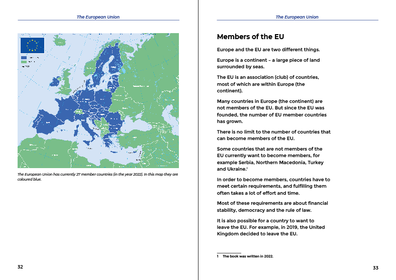 Pages from the book: Chapter on how to become EU member state.